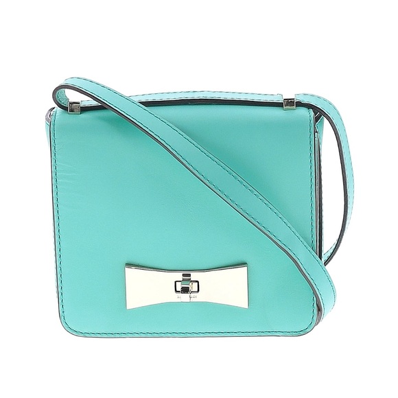 EUC Kate Spade Turquoise Leather Crossbody with Dust Bag $295 - Small/Medium - Picture 3 of 15